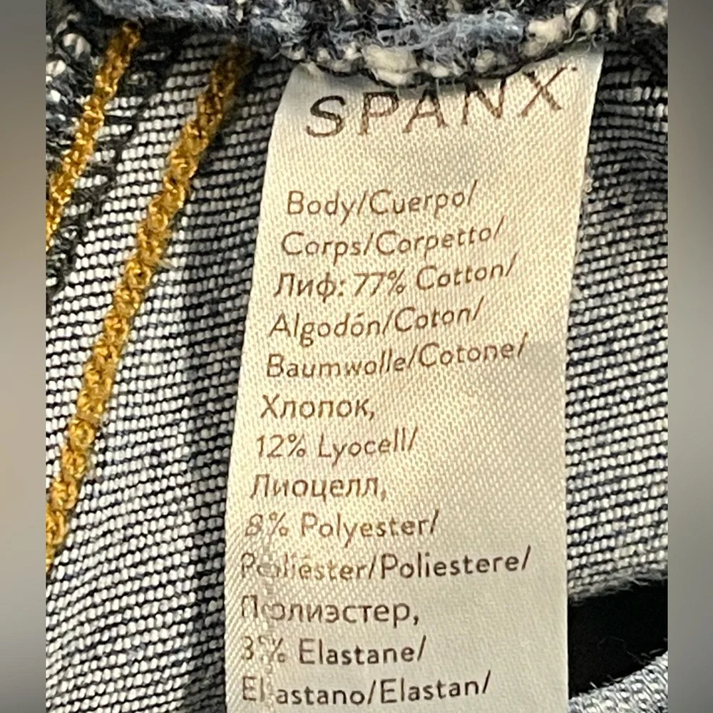 SPANX Distressed Skinny Raw Hem Ankle Jeans Medium - Picture 10 of 11